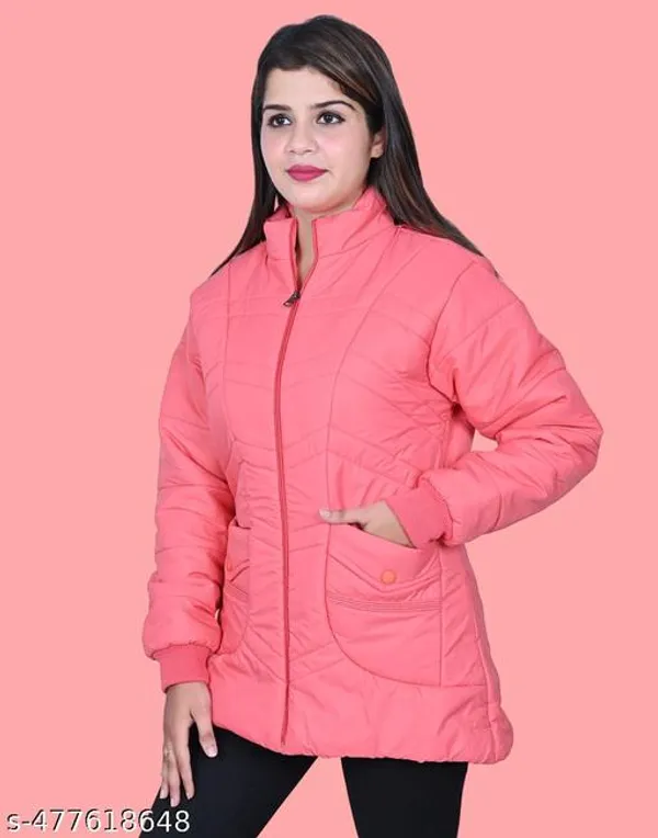 Peach_Polyester_Winter_Jacket_For_Women