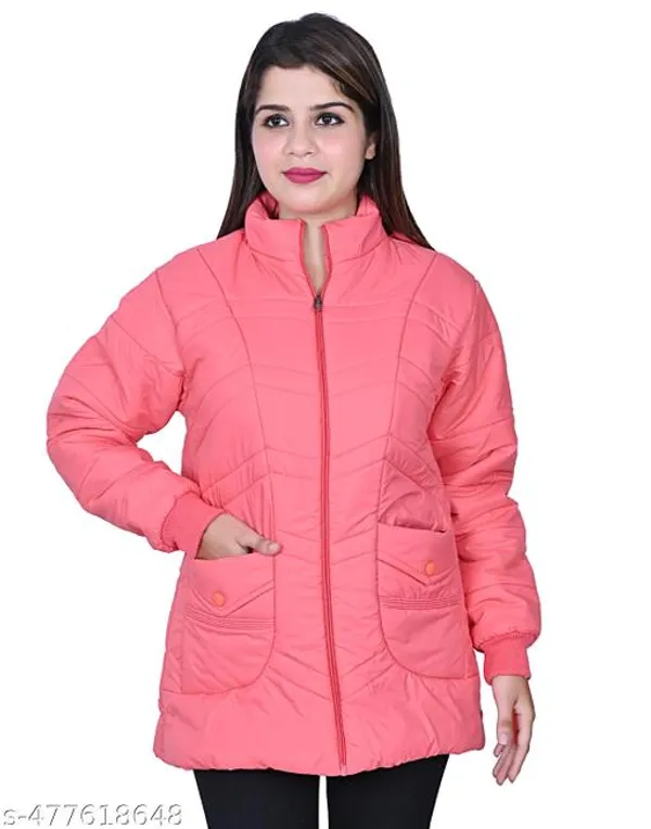 Peach_Polyester_Winter_Jacket_For_Women