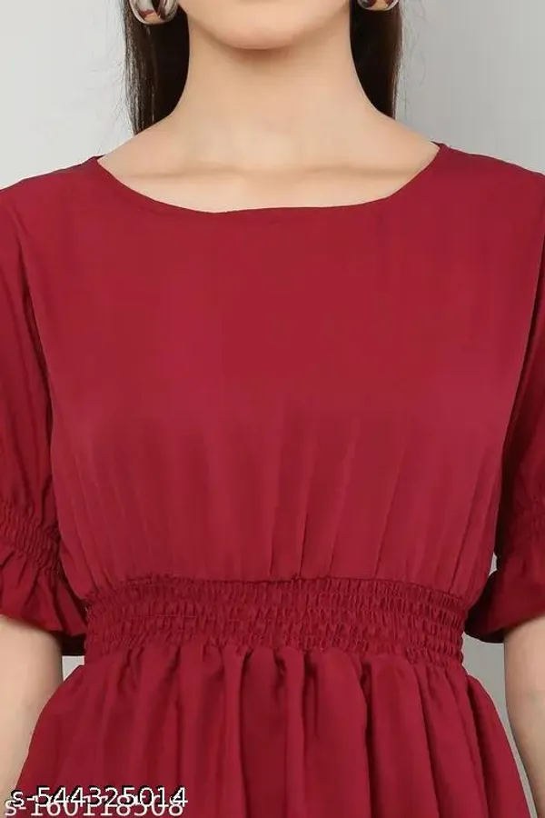 Maroon_Crepe_consize_Dress_For_Women