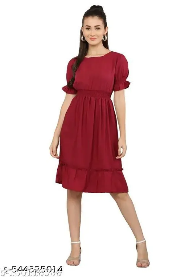 Maroon_Crepe_consize_Dress_For_Women