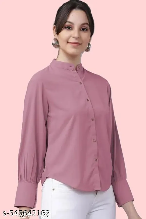 Peach_Cotton_Blend_Shirt_For_Women