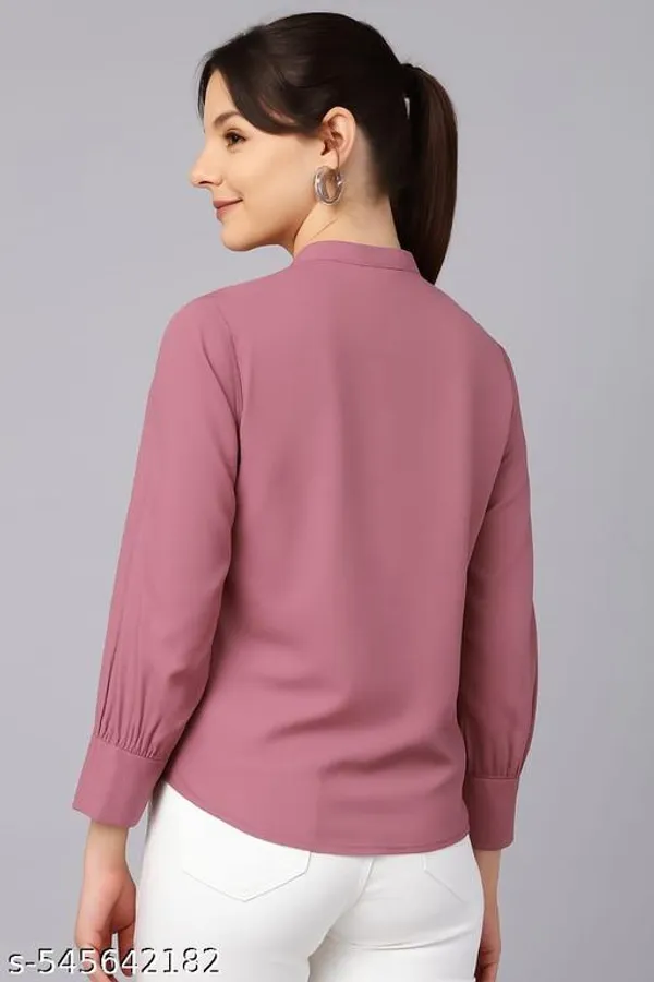 Peach_Cotton_Blend_Shirt_For_Women