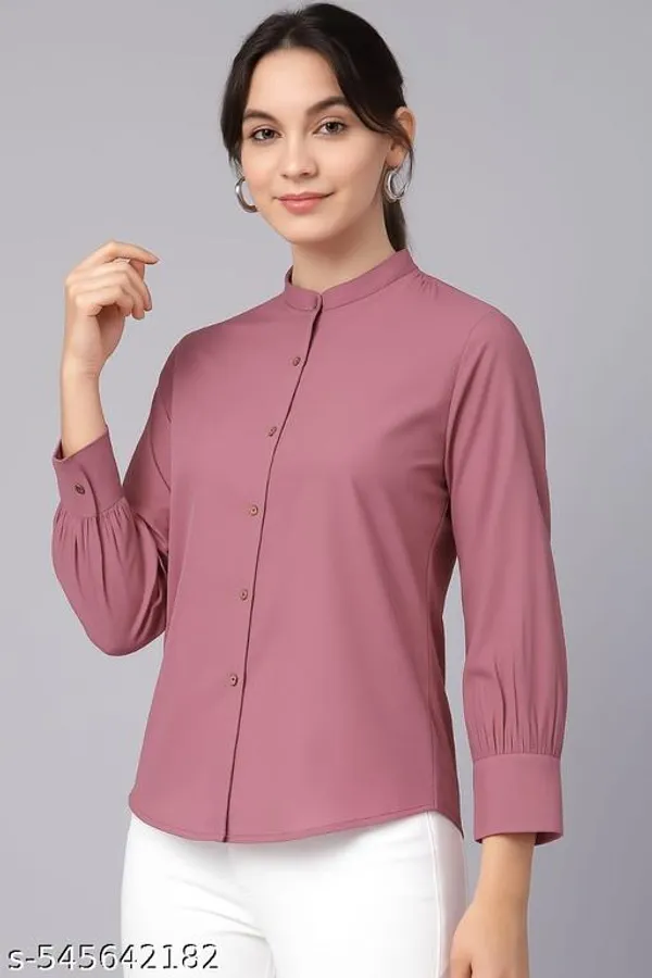 Peach_Cotton_Blend_Shirt_For_Women