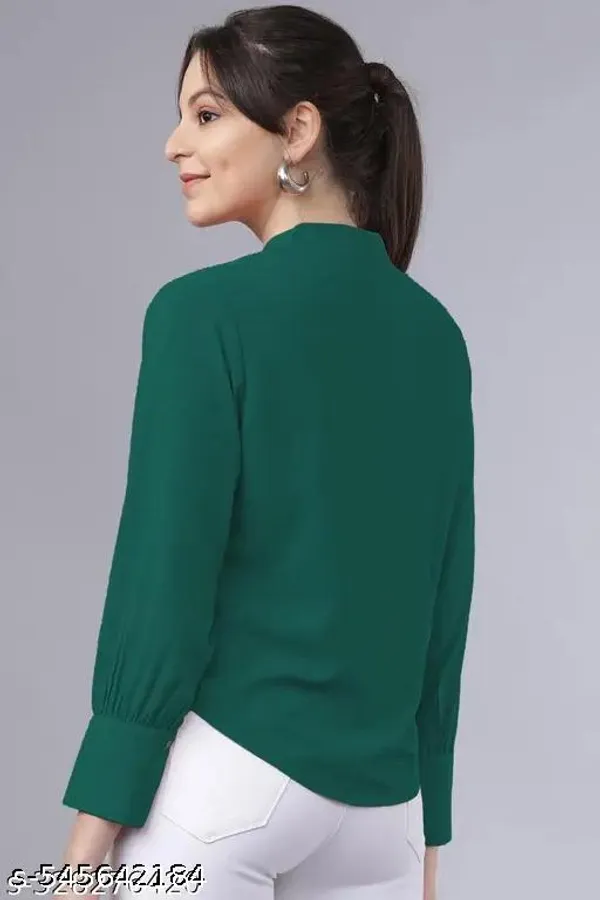 Mint_Green_Cotton_Blend_Shirt_For_Women