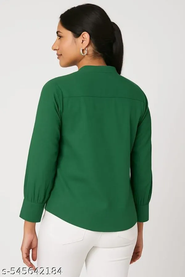 Mint_Green_Cotton_Blend_Shirt_For_Women