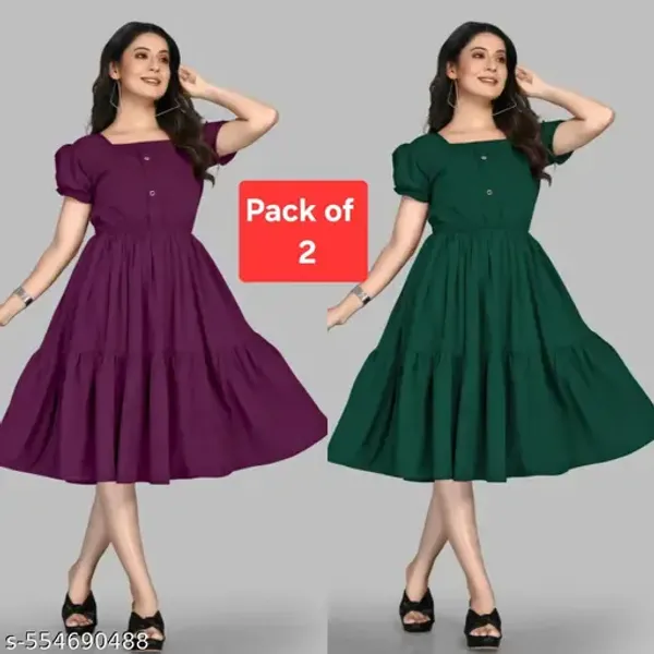 Purple_And_Green_Crepe_Dress_For_Women