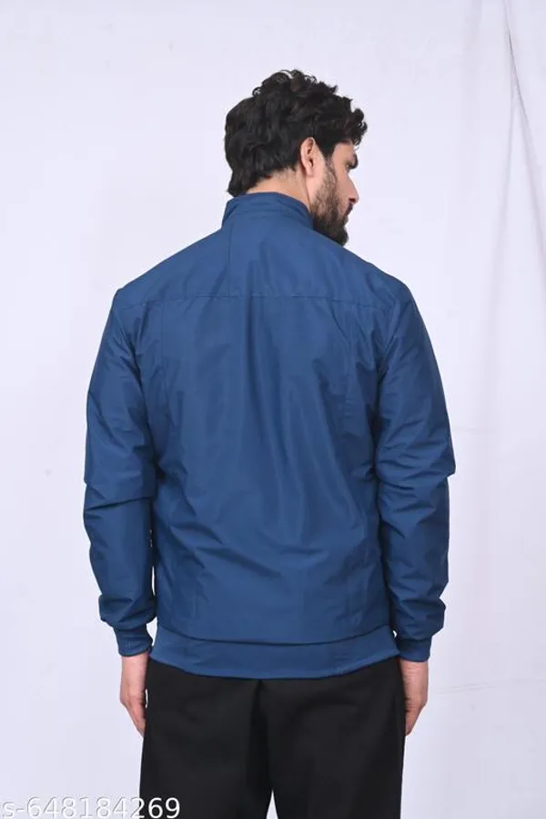Aqua_Blue_Polyester_Windcheater_Jacket_For_Men