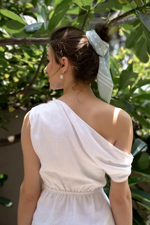 White_Linen_Dress_For_Women_&_Girl