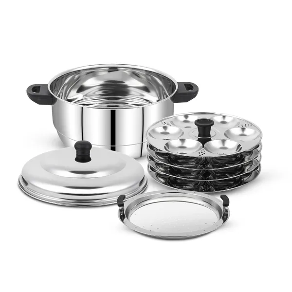 Silver_Stainless_Steel_Idli_Maker_(_4_Plates_With_24_Idlis_Pot_)