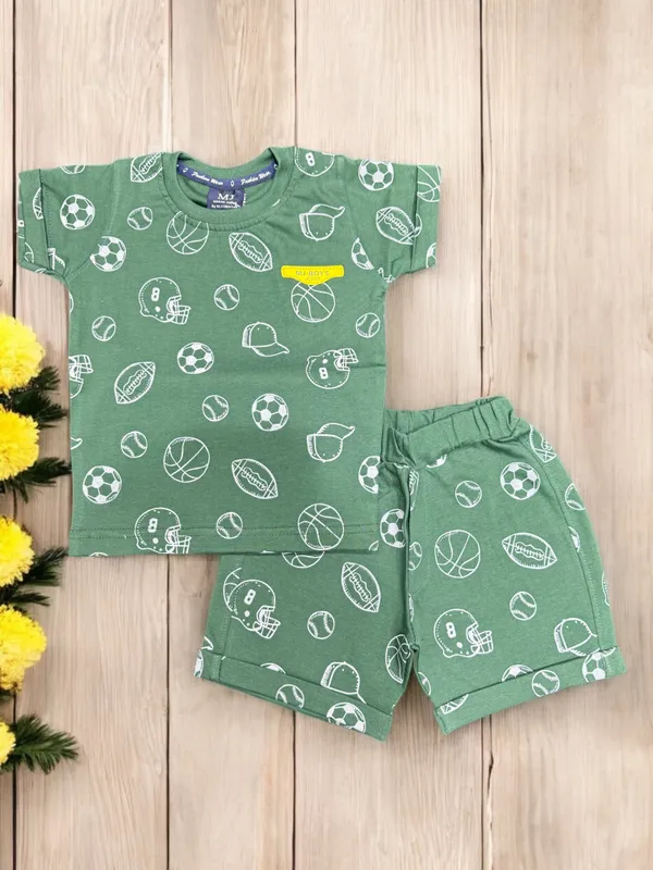 Green_Cotton_Mix_Printed_Co-Ord_Sets_For_Boys