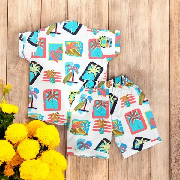White_Cotton_Mix_Printed_Co-Ord_Sets_For_Boys