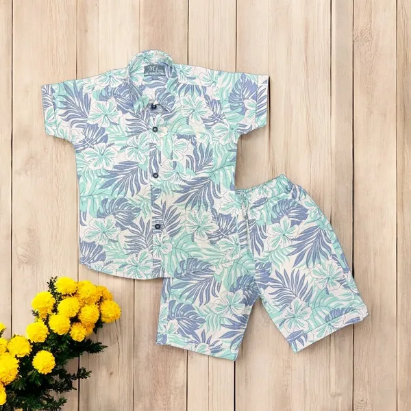 Green_Cotton_Mix_Printed_Co-Ord_Sets_For_Boys