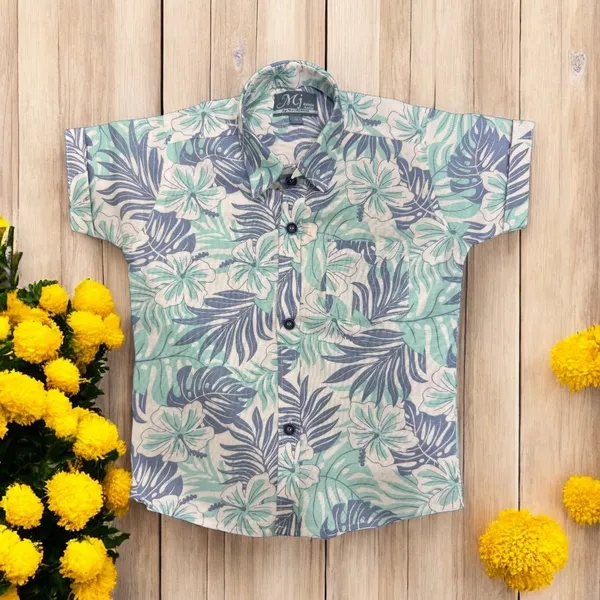 Green_Cotton_Mix_Printed_Co-Ord_Sets_For_Boys