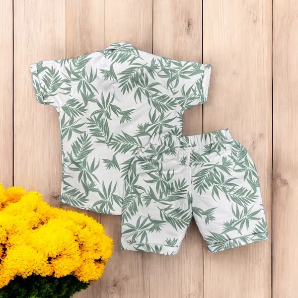 Green_Cotton_Mix_Printed_Co-Ord_Sets_For_Boys