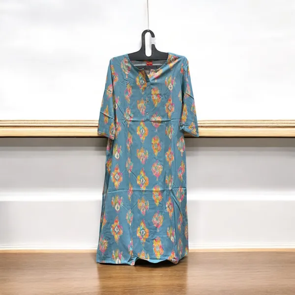 Multicolor_Cotton_Rayon_Printed_Straight_Fit_Kurti_For_Women