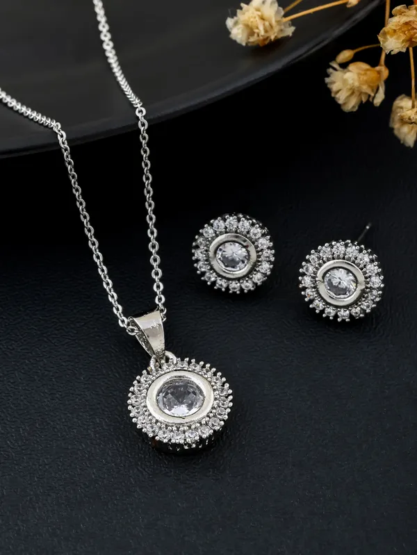Silver_Plated_Earings_With_Pendant_For_Women