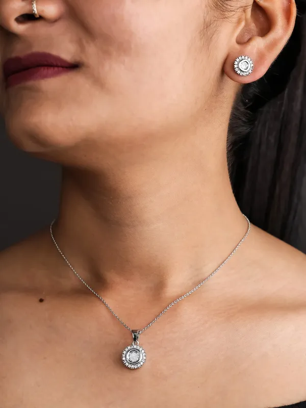 Silver_Plated_Earings_With_Pendant_For_Women