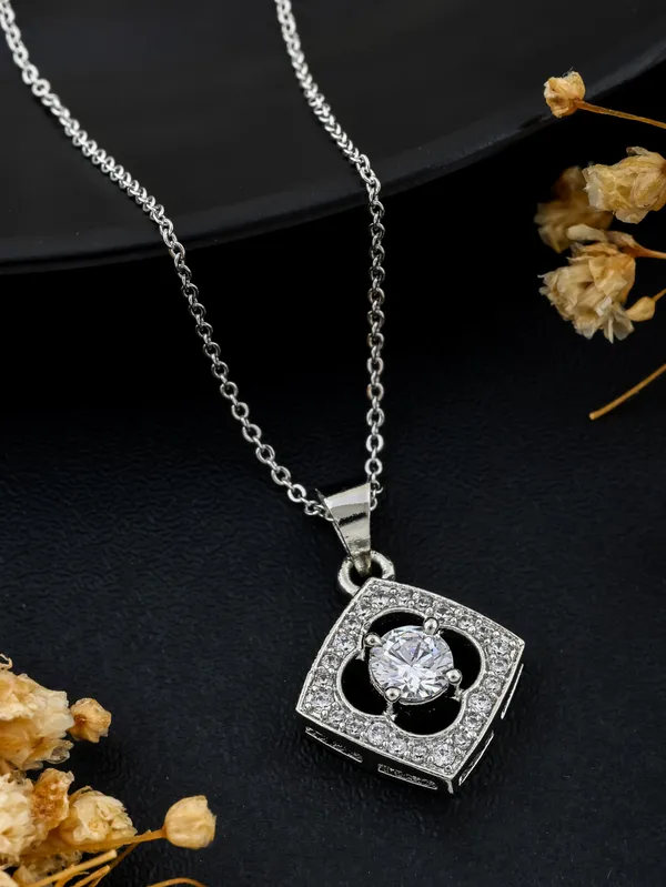 Silver_Plated_Fancy_Necklace_With_Pendant_For_Women