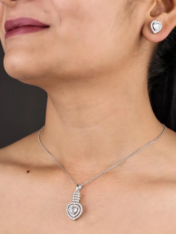 Silver_Plated_Earings_With_Pendant_For_Women