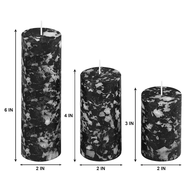 Set_of_3_Black_Candles_Fragrance_Pillar_Candles_Marble_Finish_(Black_-_Flora_By_Gucci),_Paraffin_Wax_Floral