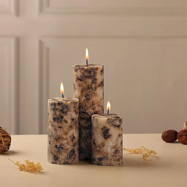 Set_of_3_Brown_Candles_Fragrance_Pillar_Wax_Candles_Marble_Finish