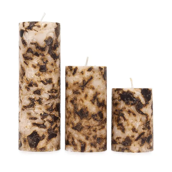 Set_of_3_Brown_Candles_Fragrance_Pillar_Wax_Candles_Marble_Finish