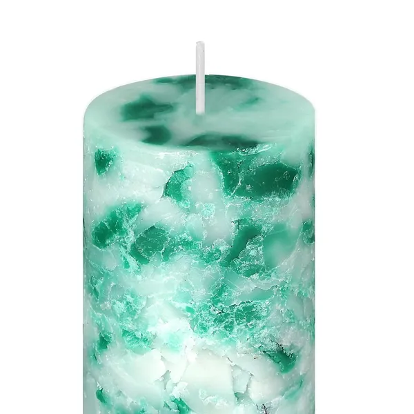 Set_of_3_Multicolor_Candles_Fragrance_Pillar_Candles_Marble_Finish_(Green_Apple)_,Wax