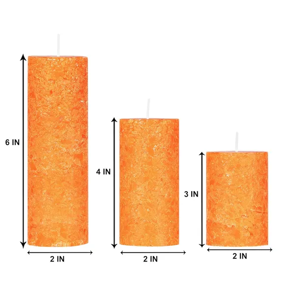 Set_Of_3_Orange_Candle_Fragrance_Pillar_Candles_Marble_Finish_(Sandalwood_Fragrance)