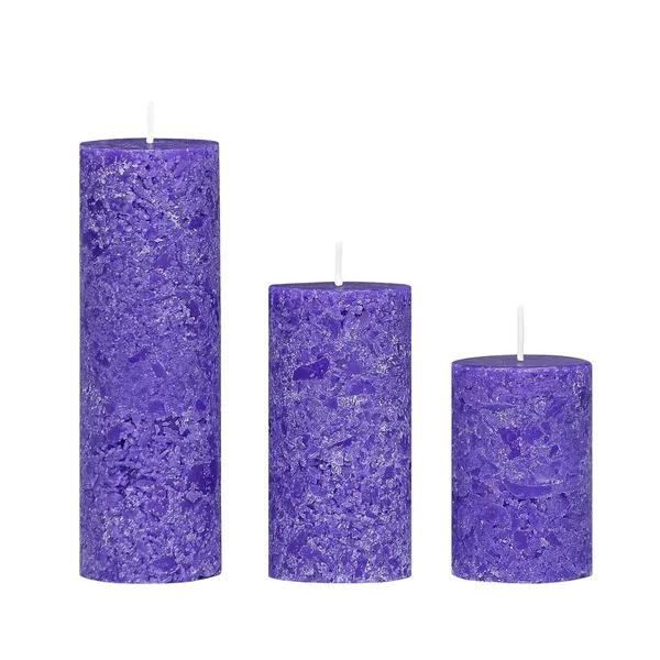 Set_Of_3_Purple_Candle_Fragrance_Pillar_Candles_Marble_Finish_(Lavender_Fragrance)