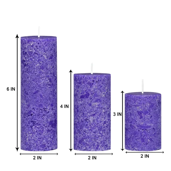 Set_Of_3_Purple_Candle_Fragrance_Pillar_Candles_Marble_Finish_(Lavender_Fragrance)