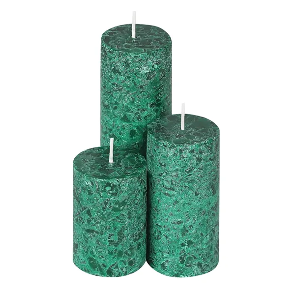 Set_of_3_Multi_Candles_Fragrance_Pillar_Candles_Marble_Finish_(Mogra_Fragrance),_Paraffin_Wax_-_Sea_Green_-_Mogra_Fragrance