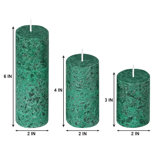 Set_of_3_Multi_Candles_Fragrance_Pillar_Candles_Marble_Finish_(Mogra_Fragrance),_Paraffin_Wax_-_Sea_Green_-_Mogra_Fragrance