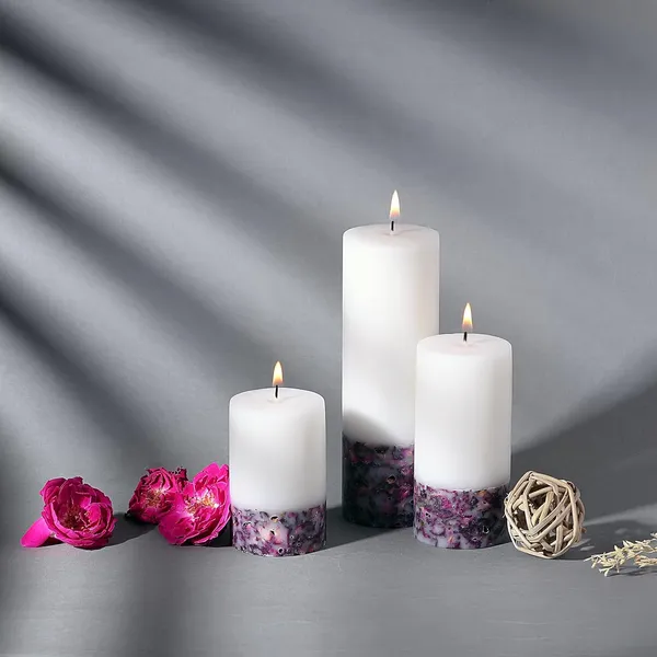 Set_of_3_Multicolor_Candles_Fragrance_Pillar_Candles_Marble_Finish_(Rose_Petals)