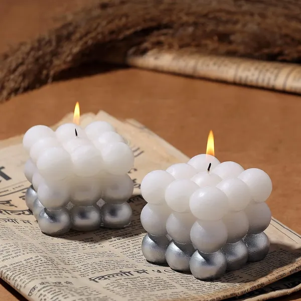 Pack_of_2_Silver_Candles_Paraffin_Wax_Golden_Lacqeur_Bubble_Cube_Candle