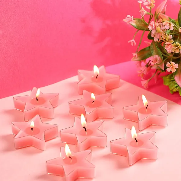 Set_Of_8_Pink_Candles_Star_Shaped_T_Light,_Scented_(Rose)