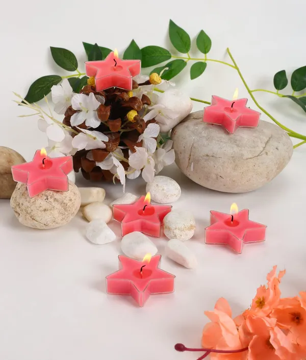 Set_Of_8_Pink_Candles_Star_Shaped_T_Light,_Scented_(Rose)