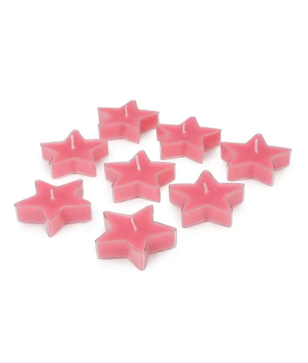 Set_Of_8_Pink_Candles_Star_Shaped_T_Light,_Scented_(Rose)