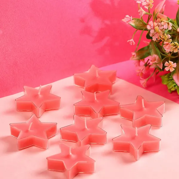 Set_Of_8_Pink_Candles_Star_Shaped_T_Light,_Scented_(Rose)