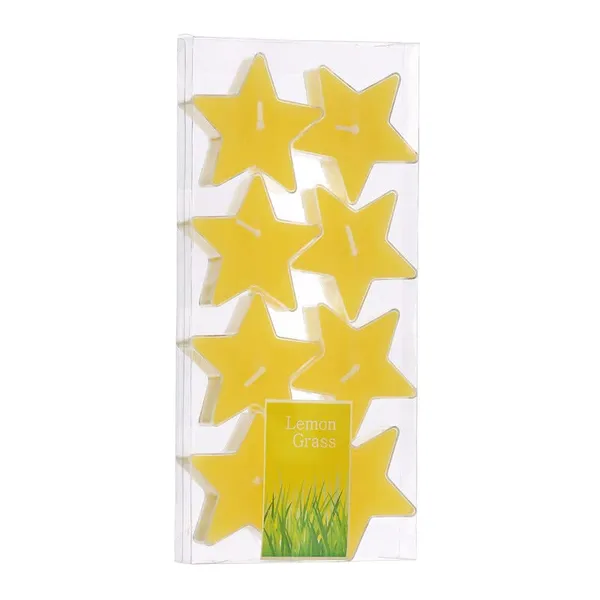 Set_Of_8_Yellow_Candles_Star_Shaped_T_Light,_Scented