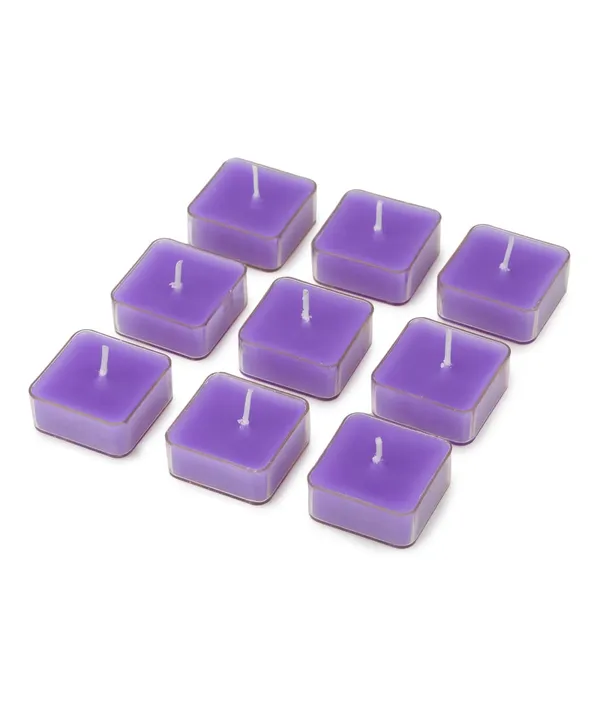 Pack_of_9_Purple_Candles_Scented_Square_Shaped_Tealights_(Lavender_)