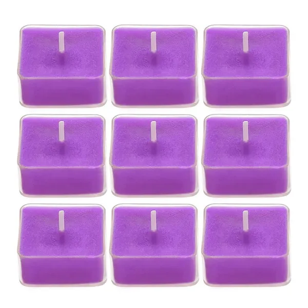 Pack_of_9_Purple_Candles_Scented_Square_Shaped_Tealights_(Lavender_)