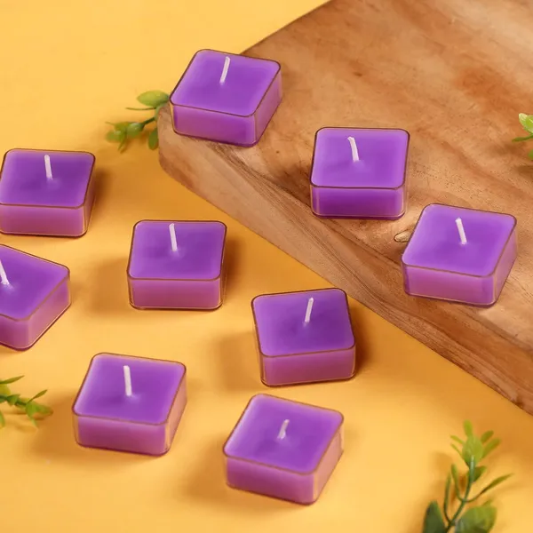 Pack_of_9_Purple_Candles_Scented_Square_Shaped_Tealights_(Lavender_)