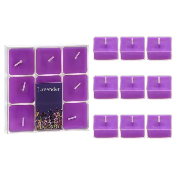 Pack_of_9_Purple_Candles_Scented_Square_Shaped_Tealights_(Lavender_)