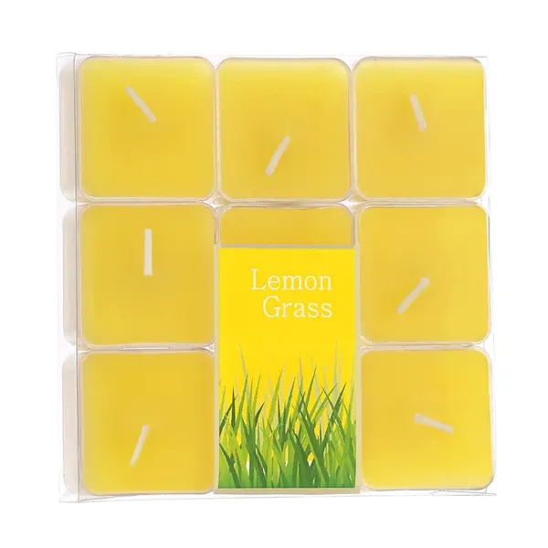 Pack_of_9_Yellow_Candles_Scented_Square_Shaped_Tealights_(Lemon_Grass)