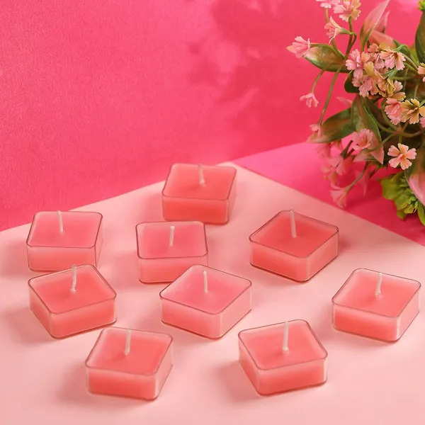 Pack_of_9_Pink_Candles_Scented_Square_Shaped_Tealights_(Rose)