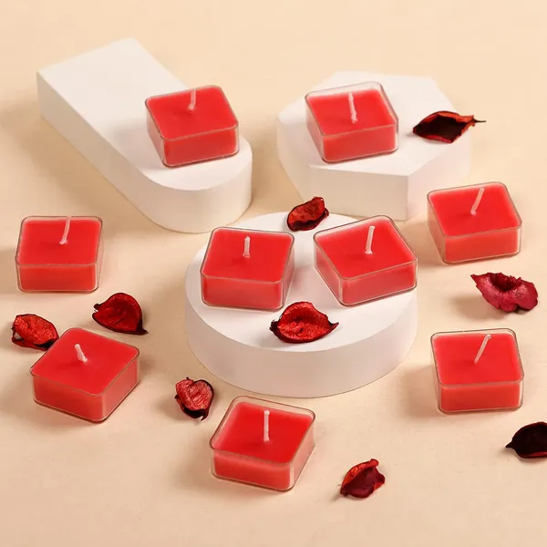 Pack_of_9_Red_Candles_Scented_Square_Shaped_Tealights_(Rose_)