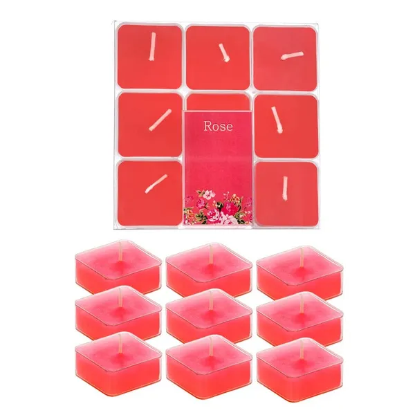 Pack_of_9_Red_Candles_Scented_Square_Shaped_Tealights_(Rose_)