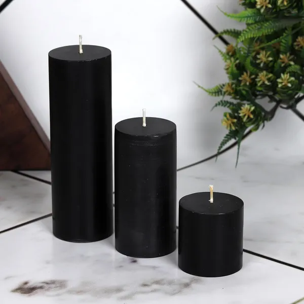 Set_of_3_Black_Candles_Unscented_Pillar_Candles_2X2,_2X4,_2X6_Inches_Paraffin_Wax_Candles_Home_Decor
