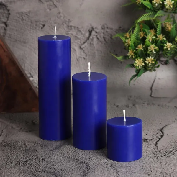Set_of_3_Dark_Blue_Candles_Unscented_Pillar_Candles_2X2,_2X4,_2X6_Inches_Paraffin_Wax_Candles_Home_Decor