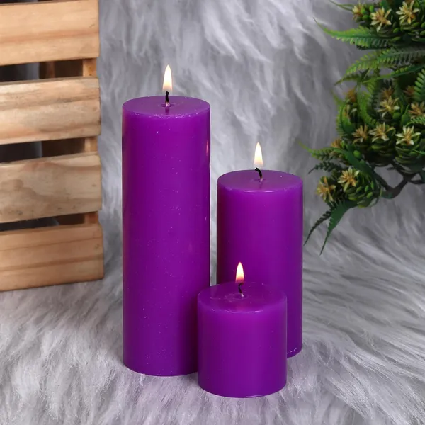Set_of_3_Purple_Candles_Unscented_Pillar_Candles_2X2,_2X4,_2X6_Inches_Paraffin_Wax_Candles_Home_Decor
